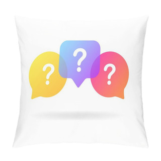 Personality  FAQ. Flat, Color, Important Questions, Speech Bubble With A Question Mark. Vector Icons. Pillow Covers