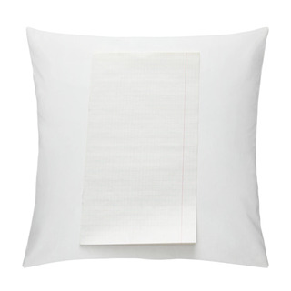Personality  Top View Of Empty Paper Sheet On White Background Pillow Covers