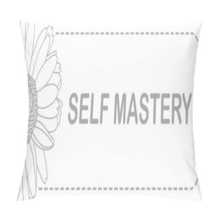 Personality  Self Mastery Text Written Over Black And White Background With Floral Element. Pillow Covers