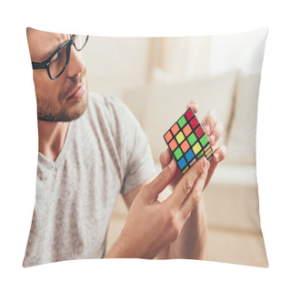 Personality  Young Man With Rubik Cube  Pillow Covers
