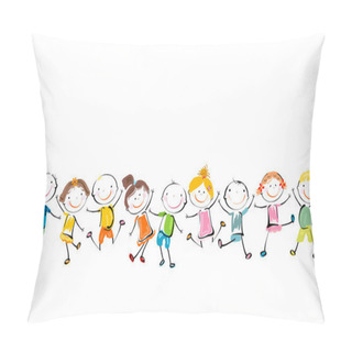 Personality  Happy Kids Playing Pillow Covers