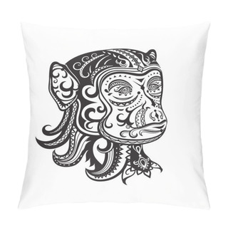 Personality  Ethnic Stylized Monkey Head Pillow Covers