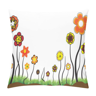 Personality  Beautiful Floral Illustration Of Seasonal Blooms In Summer Or Sp Pillow Covers