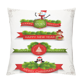 Personality  Merry Christmas, Happy New Year And Happy Holidays Celebrations. Pillow Covers