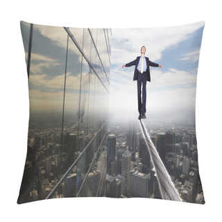 Personality  Business Man Balancing On The Rope Pillow Covers