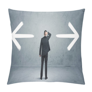 Personality  Confused Business Person Choosing The Way Pillow Covers