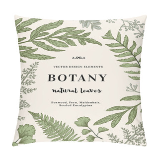 Personality Botanical Illustration With Leaves Pillow Covers