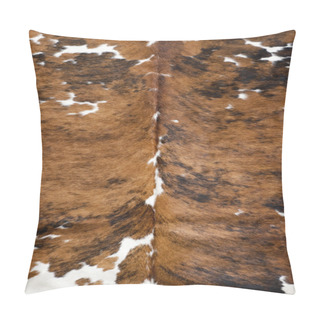 Personality  Brown And White Real Cow Skin Pillow Covers