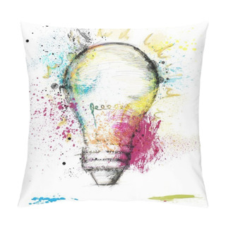 Personality  Paint Light Bulb Symbol Pillow Covers