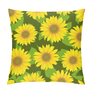 Personality  Sunflower Flower Seamless Background Pillow Covers