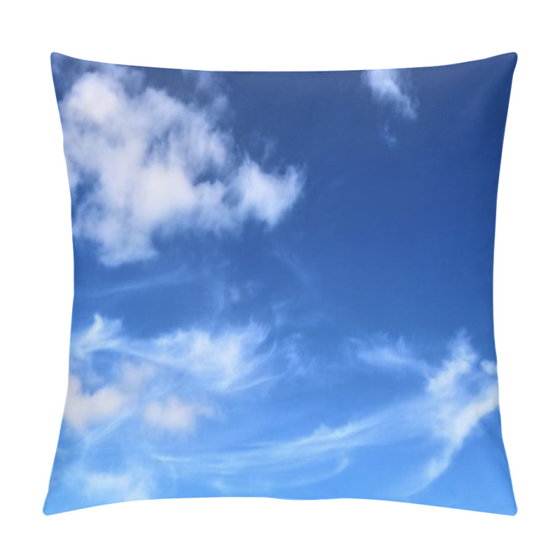 Personality  Beautiful cirrus cloud formations in a deep blue sky pillow covers