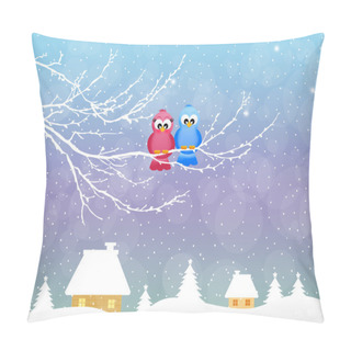 Personality  Birds In Winter Pillow Covers