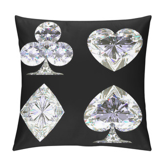 Personality  Sparkling Diamond Shaped Card Suits Pillow Covers