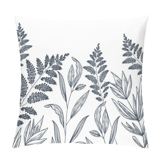 Personality  Pattern Flowers And Leafs Isolated Icon Vector Illustration Desing Pillow Covers