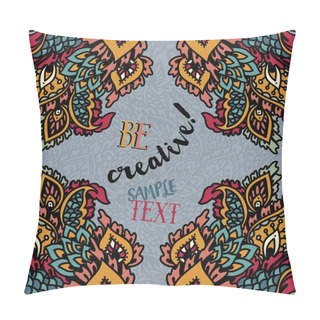 Personality  Beautiful Frame With Doodle Fantasy Ornament Pillow Covers