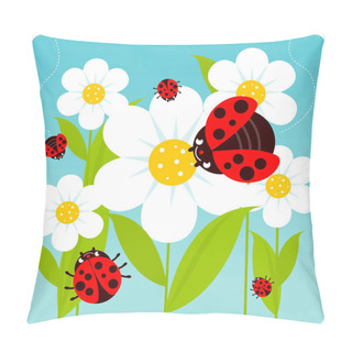 Personality  Ladybugs And Flowers Pillow Covers