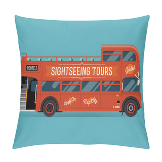 Personality  Double Decker Tour Bus Pillow Covers