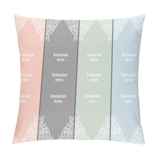 Personality  Vector Set Of Restaurant Menu Cards Pillow Covers