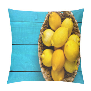 Personality  Lemons On The Bright Cyan Background Pillow Covers