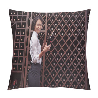 Personality  Sommelier In Wine Cellar Pillow Covers