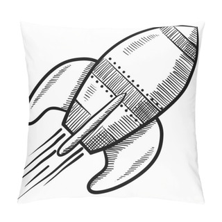 Personality  Retro Rocket Sketch Pillow Covers