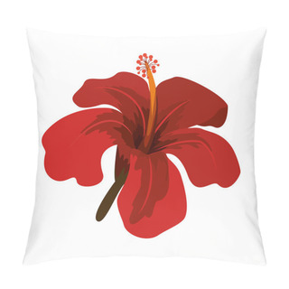 Personality  Red Chinese Rose With Trumpet Shaped Petals Pillow Covers