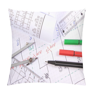 Personality  Rolls Of Electrical Diagrams And Accessories For Drawing Pillow Covers