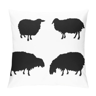 Personality  Set Of Vector Silhouettes Of Sheep Pillow Covers