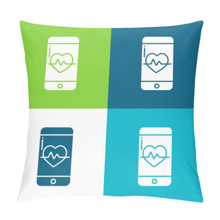 Personality  App Flat Four Color Minimal Icon Set Pillow Covers