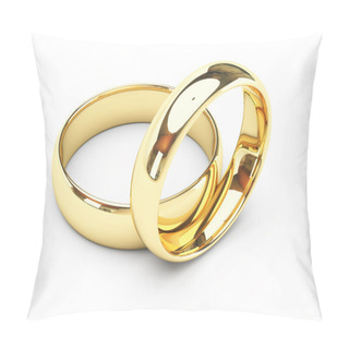 Personality  GOLD WEDDING RINGS Pillow Covers