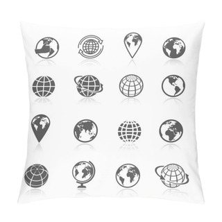 Personality  Globe Earth Icons Pillow Covers