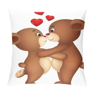 Personality  Bear Couple Cartoon Kissing Pillow Covers