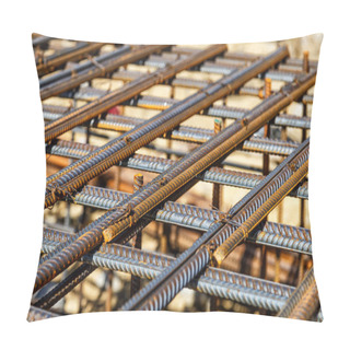 Personality  Industrial Background. Rebar Texture. Rusty Rebar For Concrete P Pillow Covers