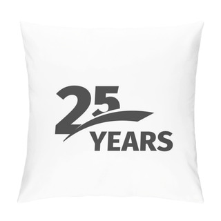 Personality  Isolated Abstract Black 25th Anniversary Logo On White Background. 25 Number Logotype. Twenty-five Years Jubilee Celebration Icon. Twenty-fifth Birthday Emblem. Vector Anniversary Illustration. Pillow Covers