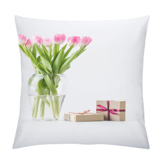 Personality  Pink Tulips And Gifts Pillow Covers