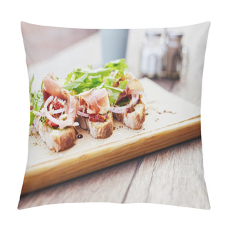 Personality  Fresh Bruschetta With Parma Ham Pillow Covers
