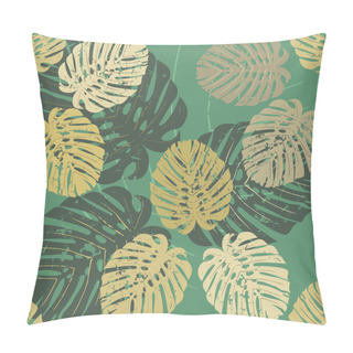 Personality Pattern With Tropical Leaves Of Monstera Pillow Covers
