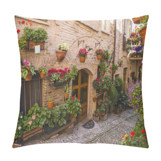 Personality  Floral Streets Of Spello In Umbria, Italy. Pillow Covers