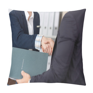 Personality  Handshake While Job Interviewing Pillow Covers