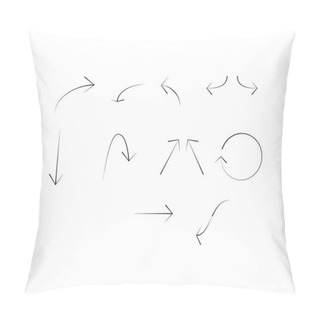 Personality   Black Arrows In Different Directions Isolated On White Pillow Covers