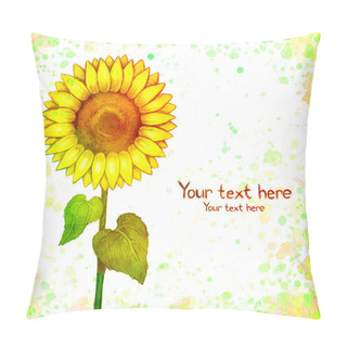 Personality  Old Card With Drawing Of Sunflower Pillow Covers