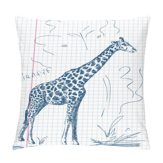 Personality  Hand Drawn Giraffe Vector Pillow Covers