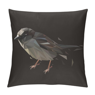 Personality  Sparrow Low Poly Design.  Pillow Covers