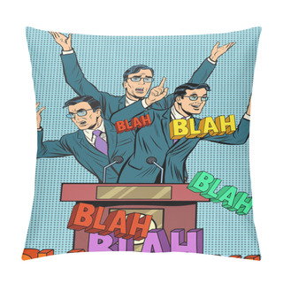 Personality  Empty Political Speech Concept Blah Pillow Covers
