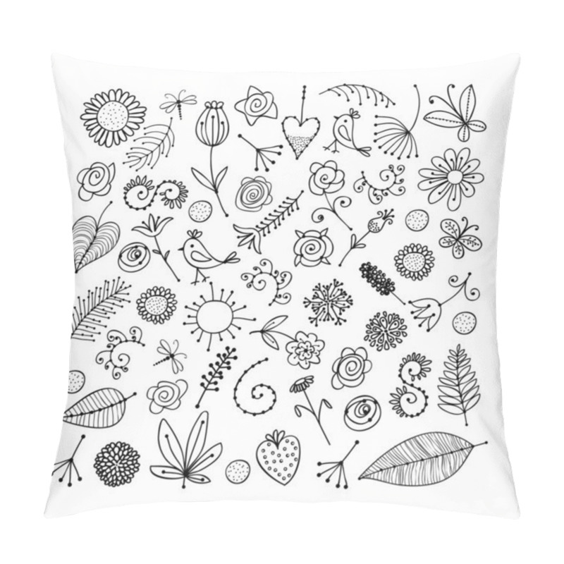 Personality  Sketch of floral elements for your design pillow covers