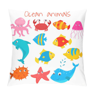 Personality  Cute Sea Animals Set Pillow Covers