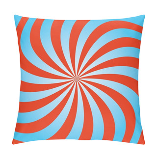 Personality  Funky Abstract Blue Background With A Radial Gradient And Illustration Of Twisty Stripes. Pillow Covers