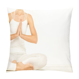 Personality  Woman Sitting In Lotus Position Pillow Covers