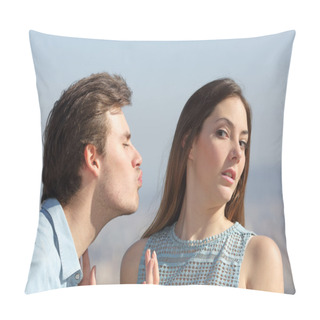 Personality  Friend Zone Concept With Woman Rejecting Man Pillow Covers