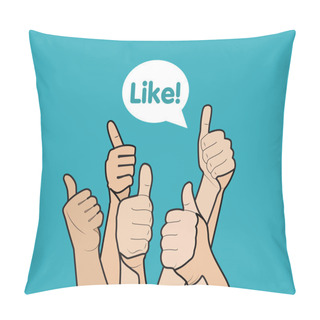 Personality  Like Sign On Blue Pillow Covers